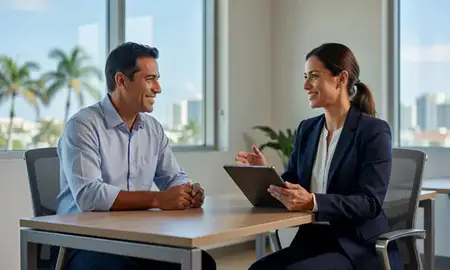 Customer discussing car shipping options in San Juan, Puerto Rico, United States