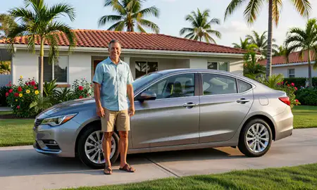Customer with their delivered car in Vega Baja, Puerto Rico, United States