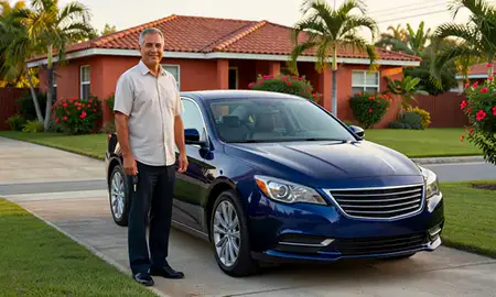 Car delivered to a driveway in Yauco, Puerto Rico, United States