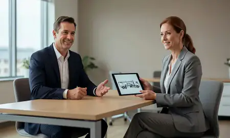 Customer discussing car shipping options in Rhode Island, United States