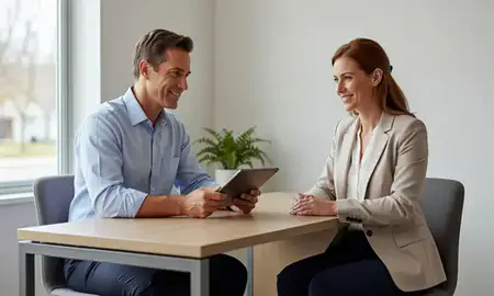 Customer discussing car shipping options in Greene, Rhode Island, United States