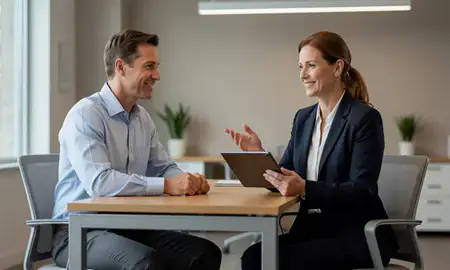Customer discussing car shipping options in Greenville, Rhode Island, United States