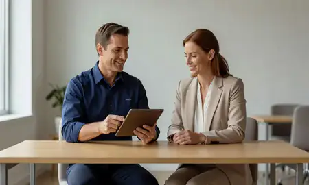 Customer discussing car shipping options in Harmony, Rhode Island, United States