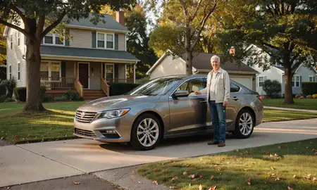 Car delivered to a driveway in Harrisville, Rhode Island, United States