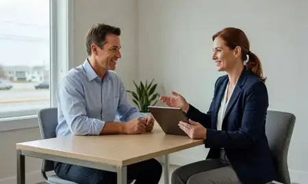 Customer discussing car shipping options in Misquamicut, Rhode Island, United States