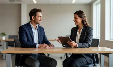 Customer discussing car shipping options in Newport East, Rhode Island, United States