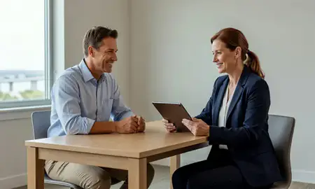 Customer discussing car shipping options in Weekapaug, Rhode Island, United States
