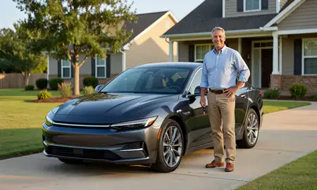 Car delivered to a driveway in Aiken, South Carolina, United States