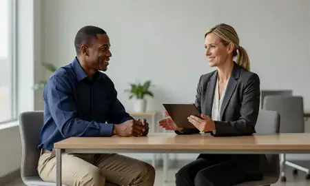 Customer discussing car shipping options in Columbia, South Carolina, United States