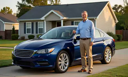 Car delivered to a driveway in Easley, South Carolina, United States