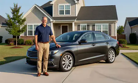Customer with their delivered car in Fort Mill, South Carolina, United States