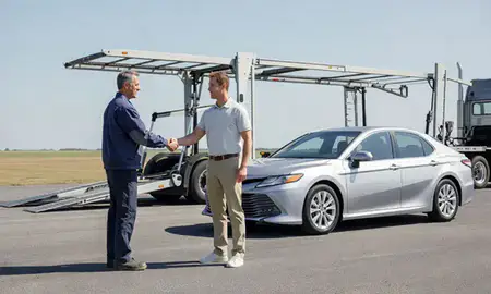 Vehicle owner beside their delivered car in Goose Creek, South Carolina, United States