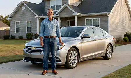 Customer with their delivered car in Greenwood, South Carolina, United States