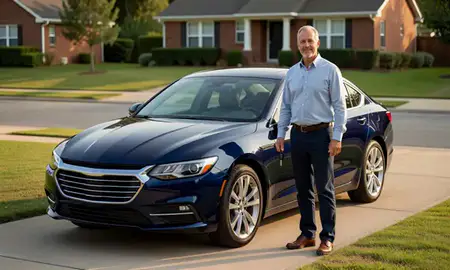 Car delivered to a driveway in Greenwood, South Carolina, United States