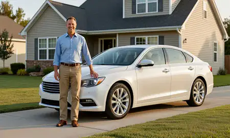 Customer with their delivered car in Mauldin, South Carolina, United States