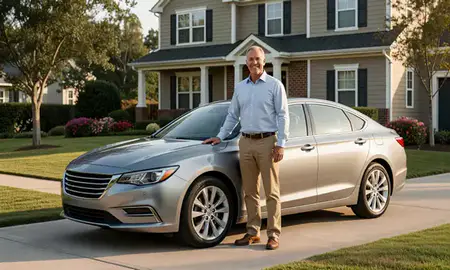 Customer with their delivered car in Mount Pleasant, South Carolina, United States