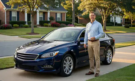 Car delivered to a driveway in Mount Pleasant, South Carolina, United States