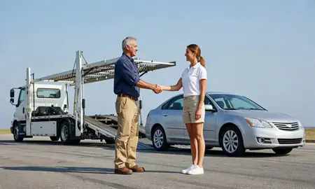Vehicle owner beside their delivered car in Myrtle Beach, South Carolina, United States