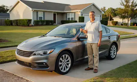 Car delivered to a driveway in North Charleston, South Carolina, United States