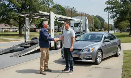 Vehicle owner beside their delivered car in Rock Hill, South Carolina, United States