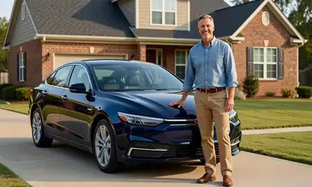 Customer with their delivered car in Simpsonville, South Carolina, United States