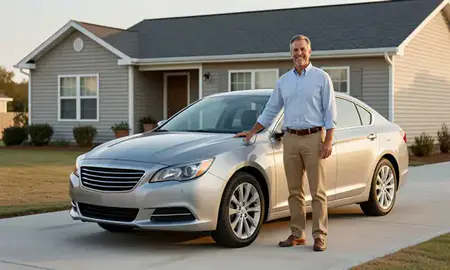 Customer with their delivered car in Socastee, South Carolina, United States
