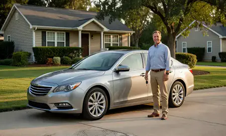 Car delivered to a driveway in Socastee, South Carolina, United States