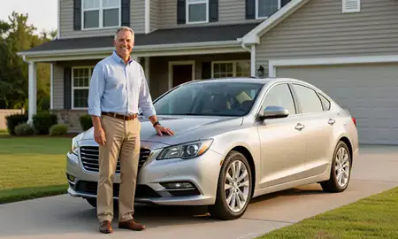 Customer with their delivered car in St. Andrews, South Carolina, United States
