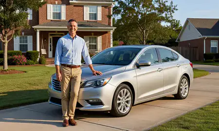 Customer with their delivered car in Summerville, South Carolina, United States