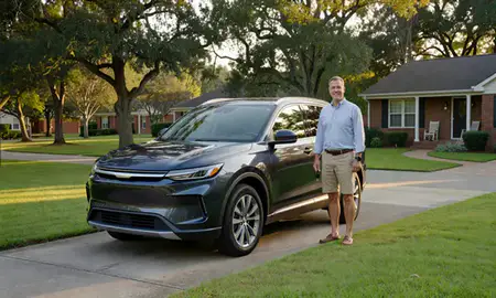 Car delivered to a driveway in Summerville, South Carolina, United States