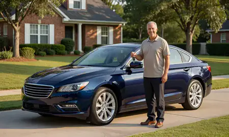 Car delivered to a driveway in Taylors, South Carolina, United States