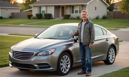 Car delivered to a driveway in Aberdeen, South Dakota, United States