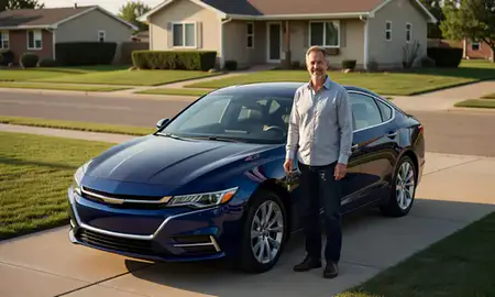 Car delivered to a driveway in Box Elder, South Dakota, United States