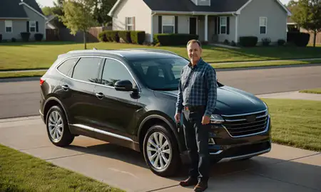 Car delivered to a driveway in Dell Rapids, South Dakota, United States