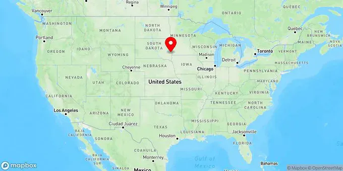 Map of Dell Rapids, South Dakota, United States