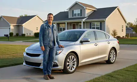 Customer with their delivered car in Harrisburg, South Dakota, United States