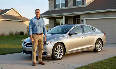 Customer with their delivered car in Hot Springs, South Dakota, United States