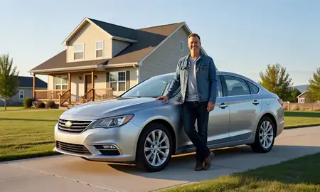 Customer with their delivered car in Lead, South Dakota, United States