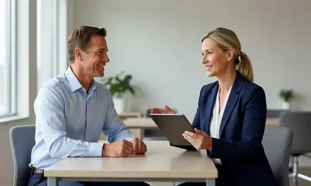 Customer discussing car shipping options in North Sioux City, South Dakota, United States
