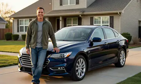 Customer with their delivered car in Sioux Falls, South Dakota, United States