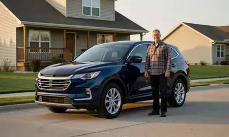 Car delivered to a driveway in Tea, South Dakota, United States