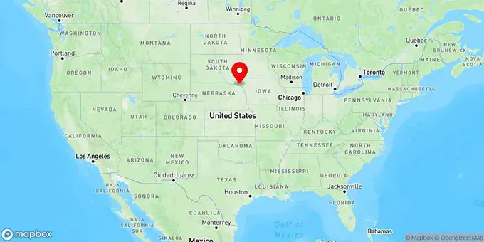 Map of Vermillion, South Dakota, United States