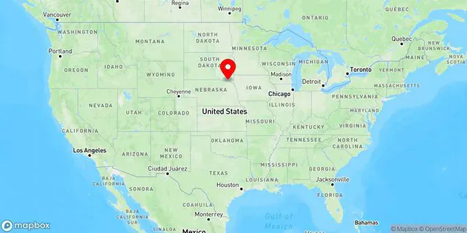 Map of Yankton, South Dakota, United States