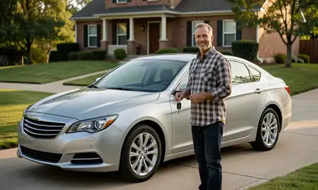 Car delivered to a driveway in Tennessee, United States