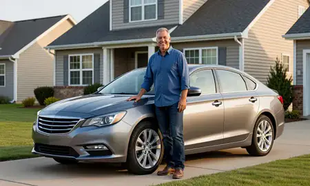 Customer with their delivered car in Bartlett, Tennessee, United States