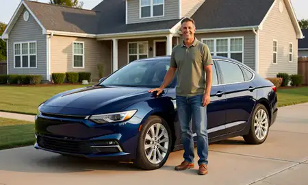 Customer with their delivered car in Brentwood, Tennessee, United States