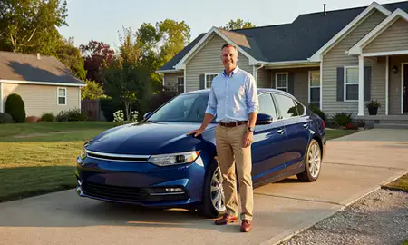 Customer with their delivered car in Bristol, Tennessee, United States