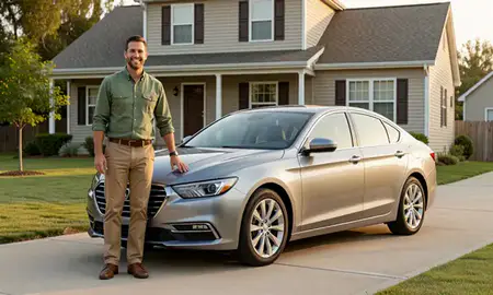 Customer with their delivered car in Chattanooga, Tennessee, United States