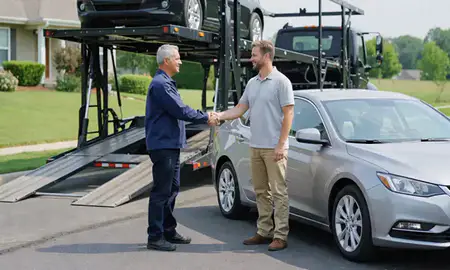 Vehicle owner beside their delivered car in Clarksville, Tennessee, United States