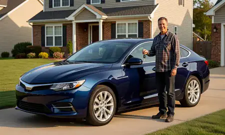 Car delivered to a driveway in Cleveland, Tennessee, United States